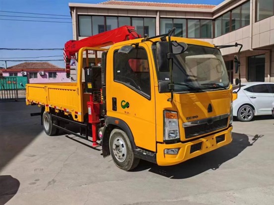 flatbed truck with crane for sale